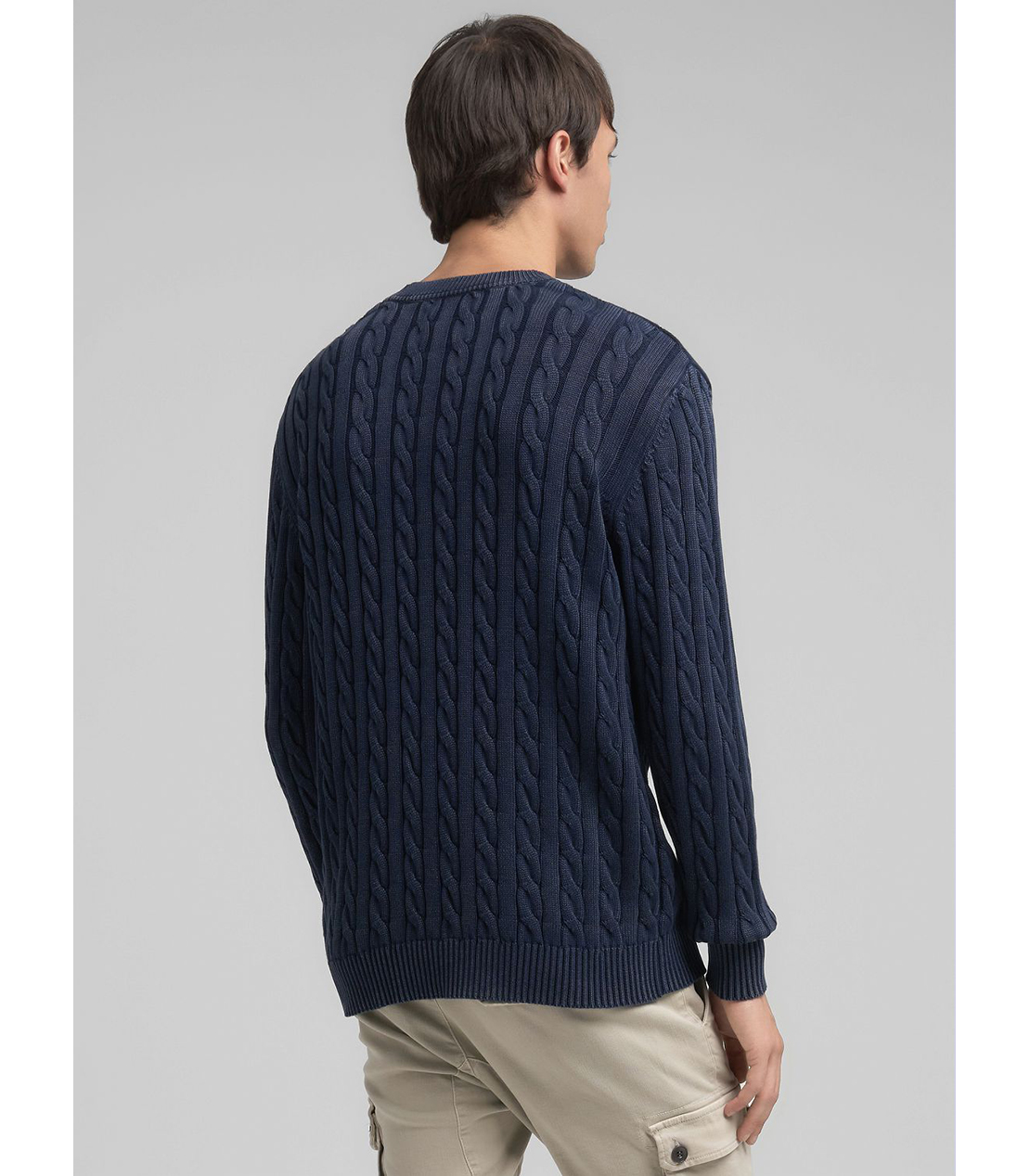 ケーブル編みコットンプルオーバー 詳細画像 ブルー 3